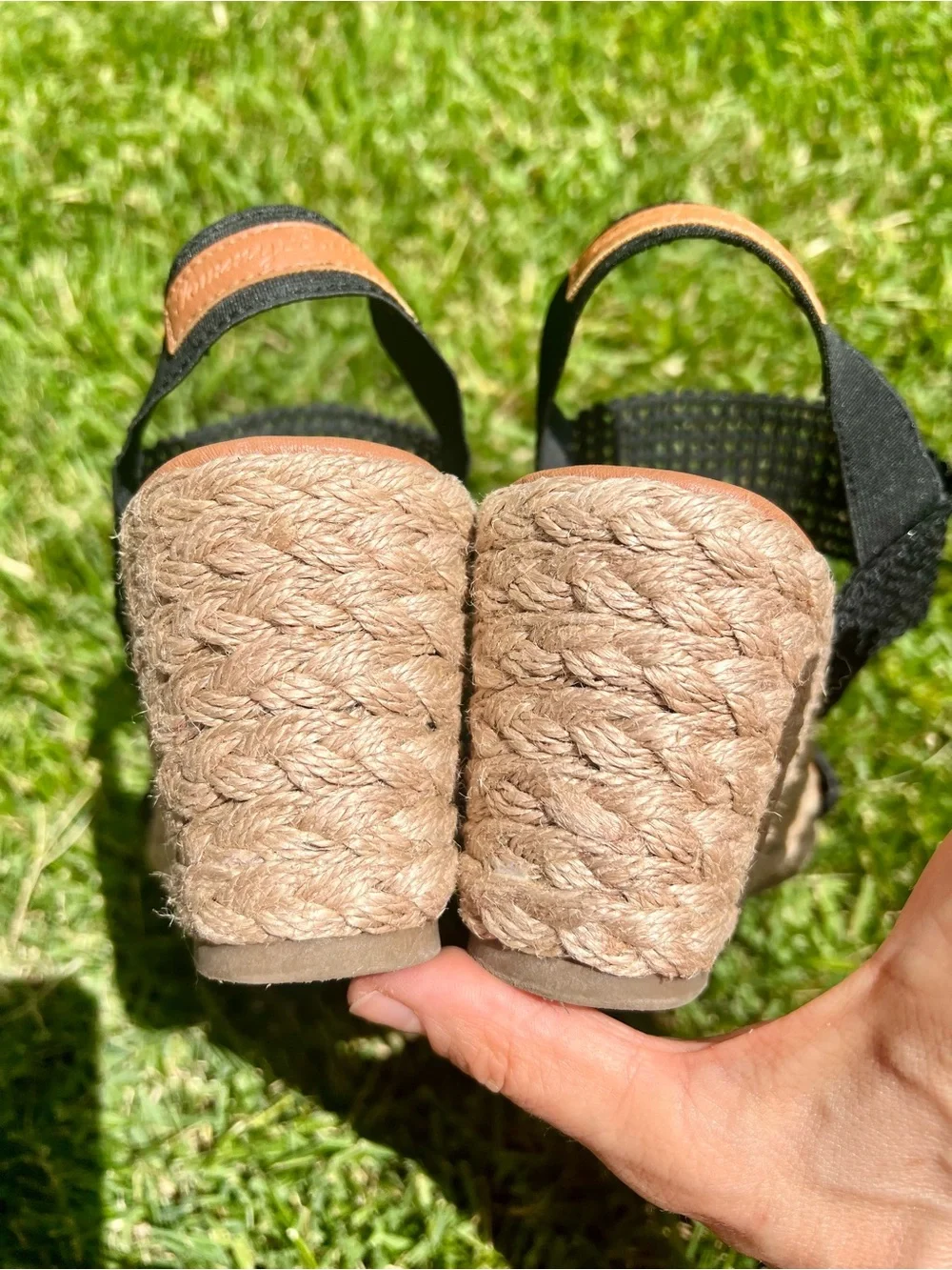 Tommy Bahama Espadrilles Black Mesh Wedges Beachy Coastal 9 Preppy Boho